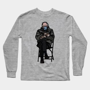 Bernie Sanders Mittens Line Drawing Long Sleeve T-Shirt